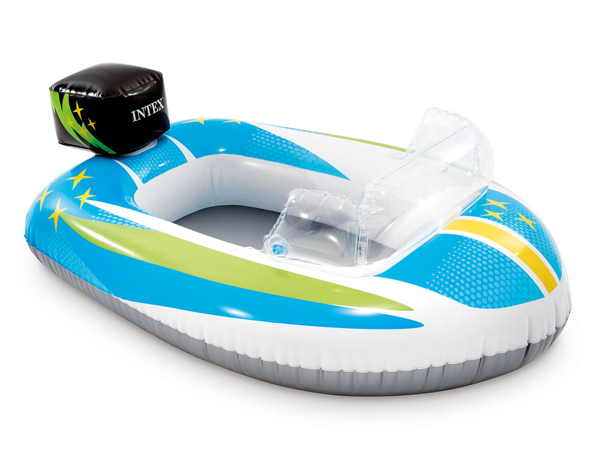 Intex – bateau de piscine pour enfants, hors-bord, bleu