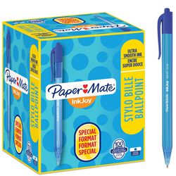 Stylo à bille papermate inkjoy 100rt s0977440 bouton poussoir bleu moyen