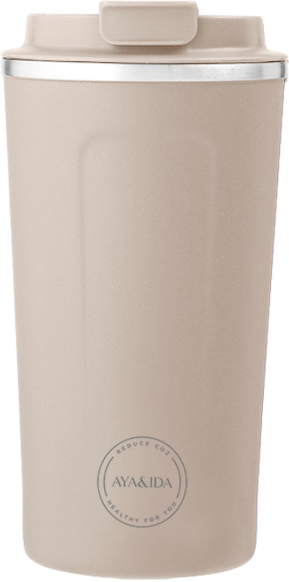 Aya ida aya ida - cup2go - tasse thermos - tasse à café - café à emporter - tasse de voyage - à emporter avec soi - 500ml - beige crème