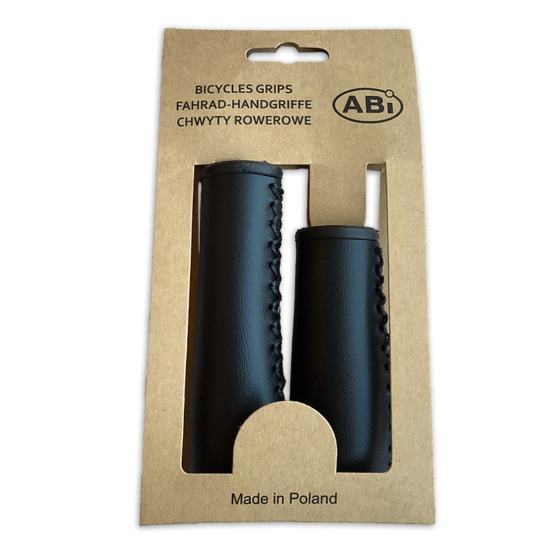 Poignées de vélo en cuir Abi - 120 mm de long, 95 mm court
