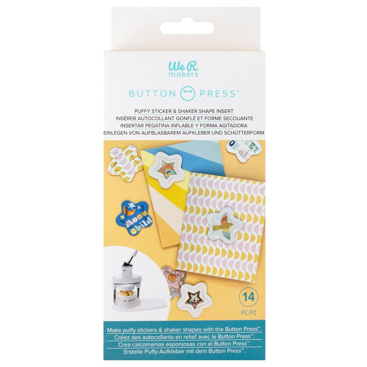 We r makers • bouton presse puffy shaker insert étoile 14 pièces