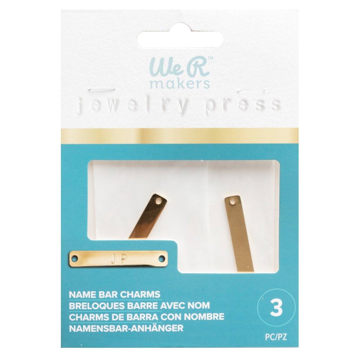 We r makers • barre porte-nom en acier inoxydable à breloques