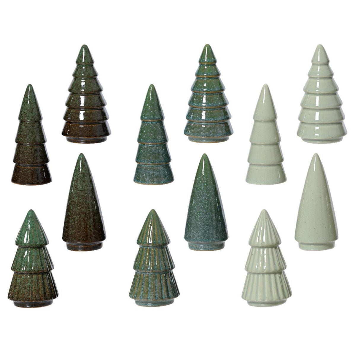 Decoris Sapin de Noël en porcelaine 5,2x5,2x10cm