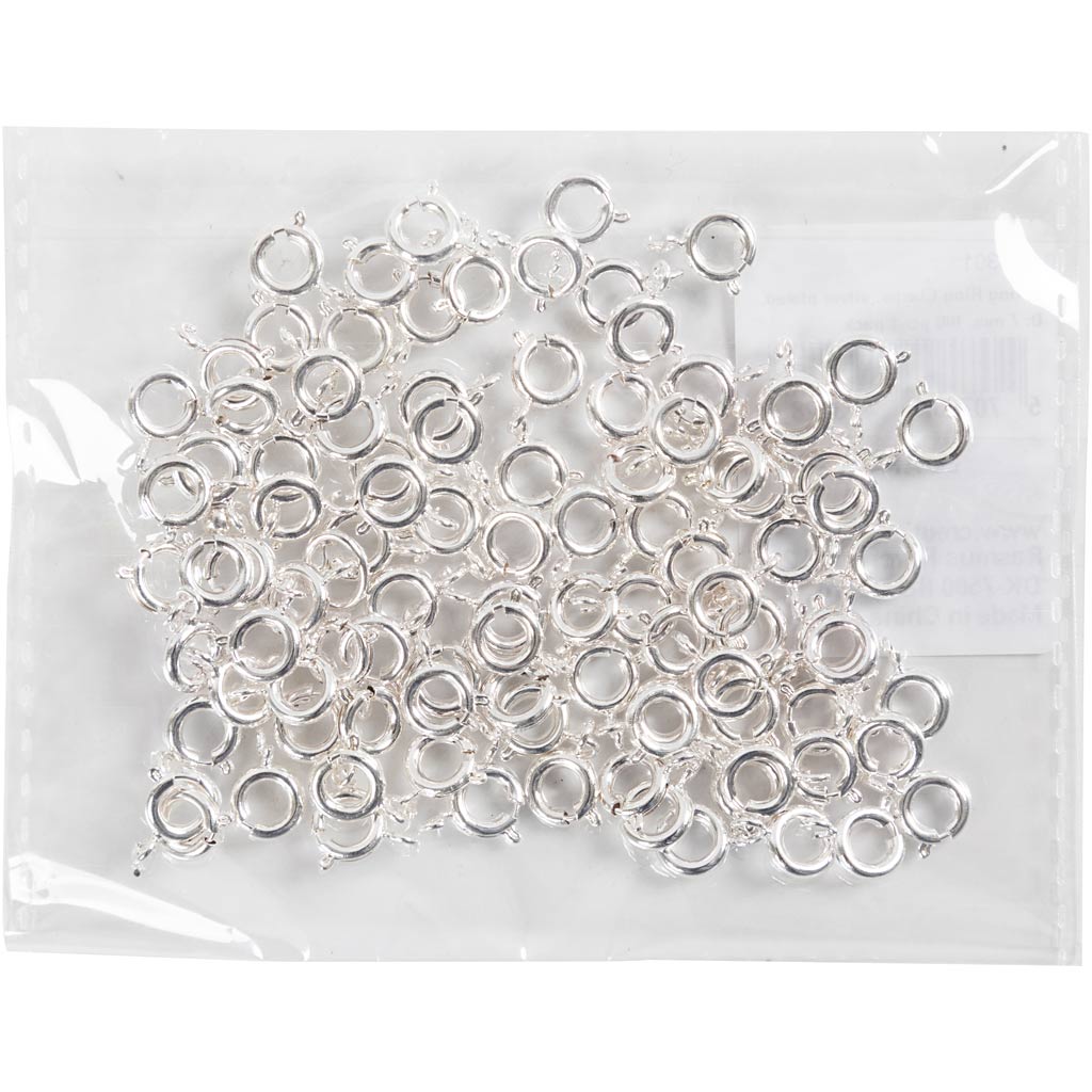 Fermoir à ressort Creativ company, d 7 mm, argent, 100 pièces 1 boîte