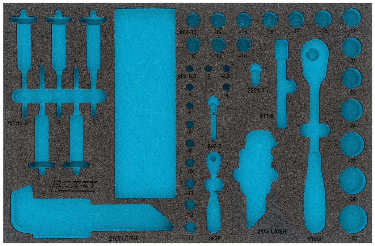 Insert de module Hazet en mousse souple, vide pour #163-466 106