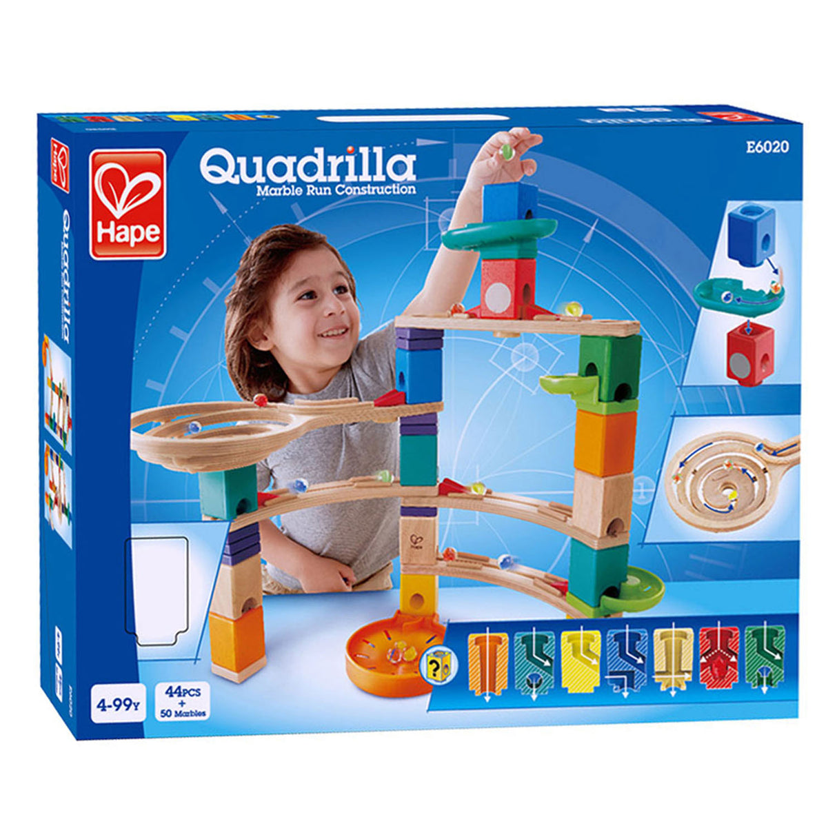 Quadrilla en bois knikkerbaan cliffhanger