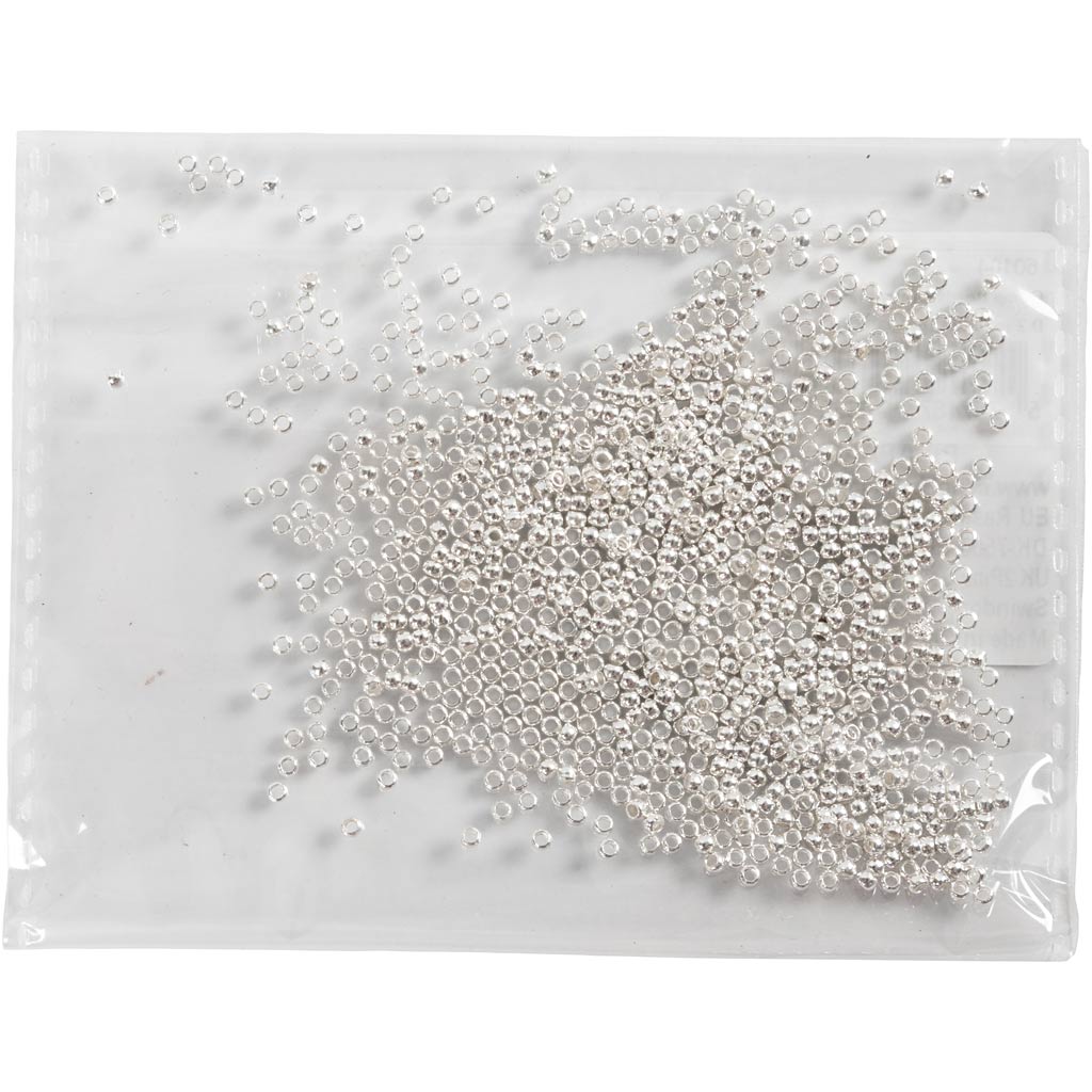 Creativ company perles à écraser, d 2 mm, argent, 1000 pièces 1 boîte