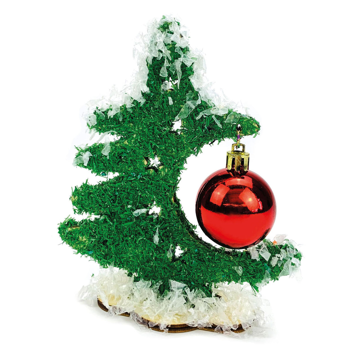 Sapin de Noël artisanal en bois Beleduc avec boule de Noël