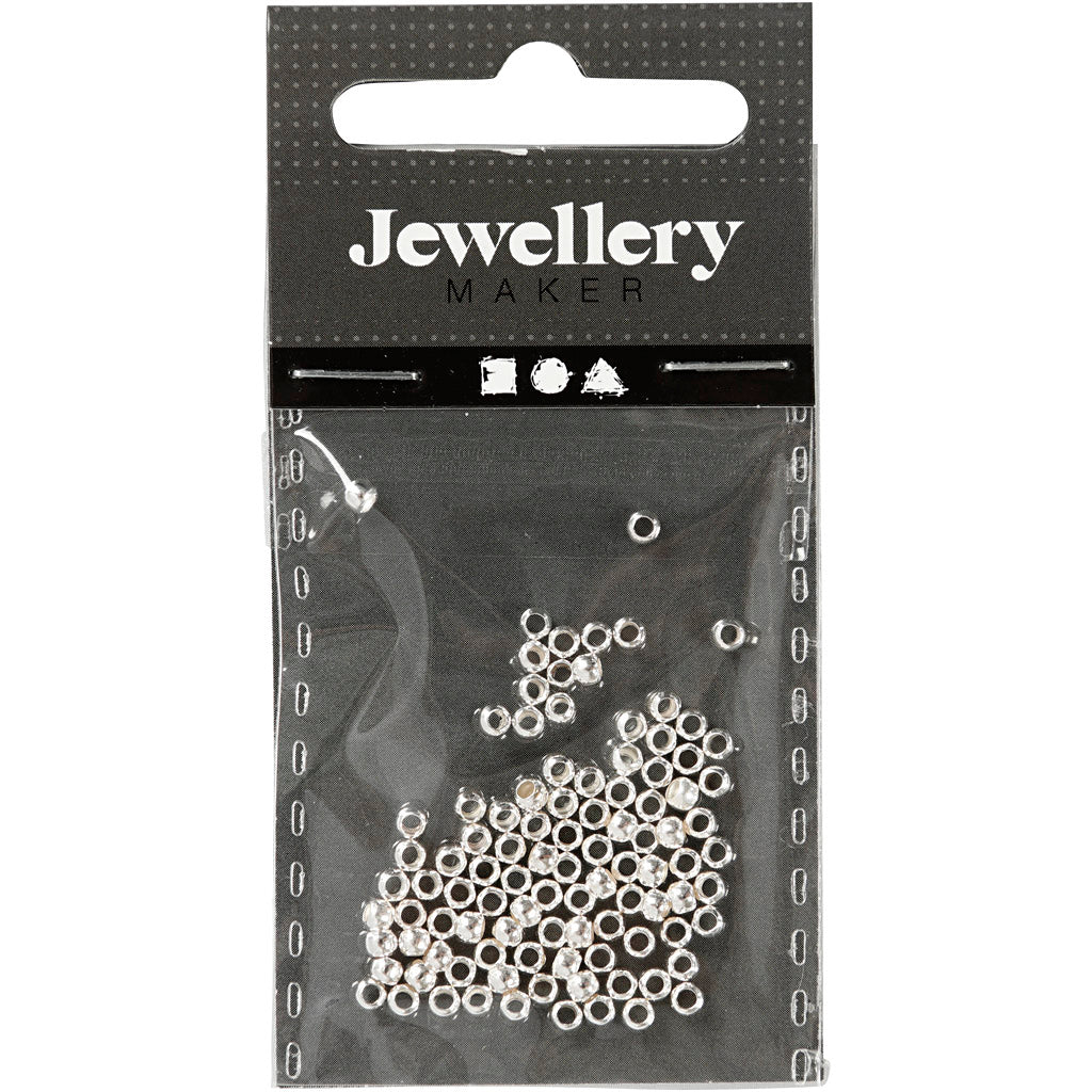 Creativ company perles à écraser, d 2,5 mm, argent, 100 pièces 1 boîte