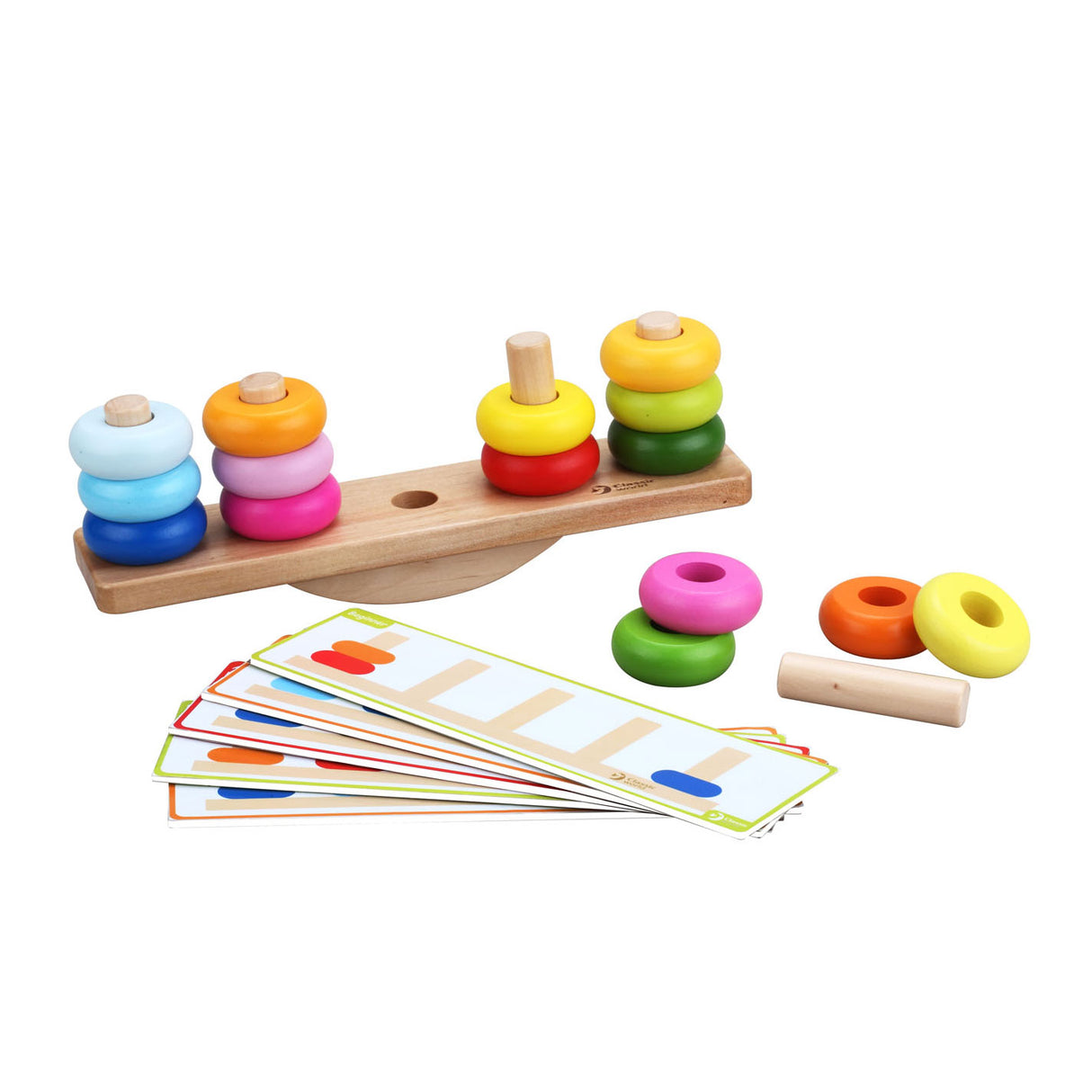 Jeu d'empilage d'équilibre en bois du monde classique, 26 pièces.