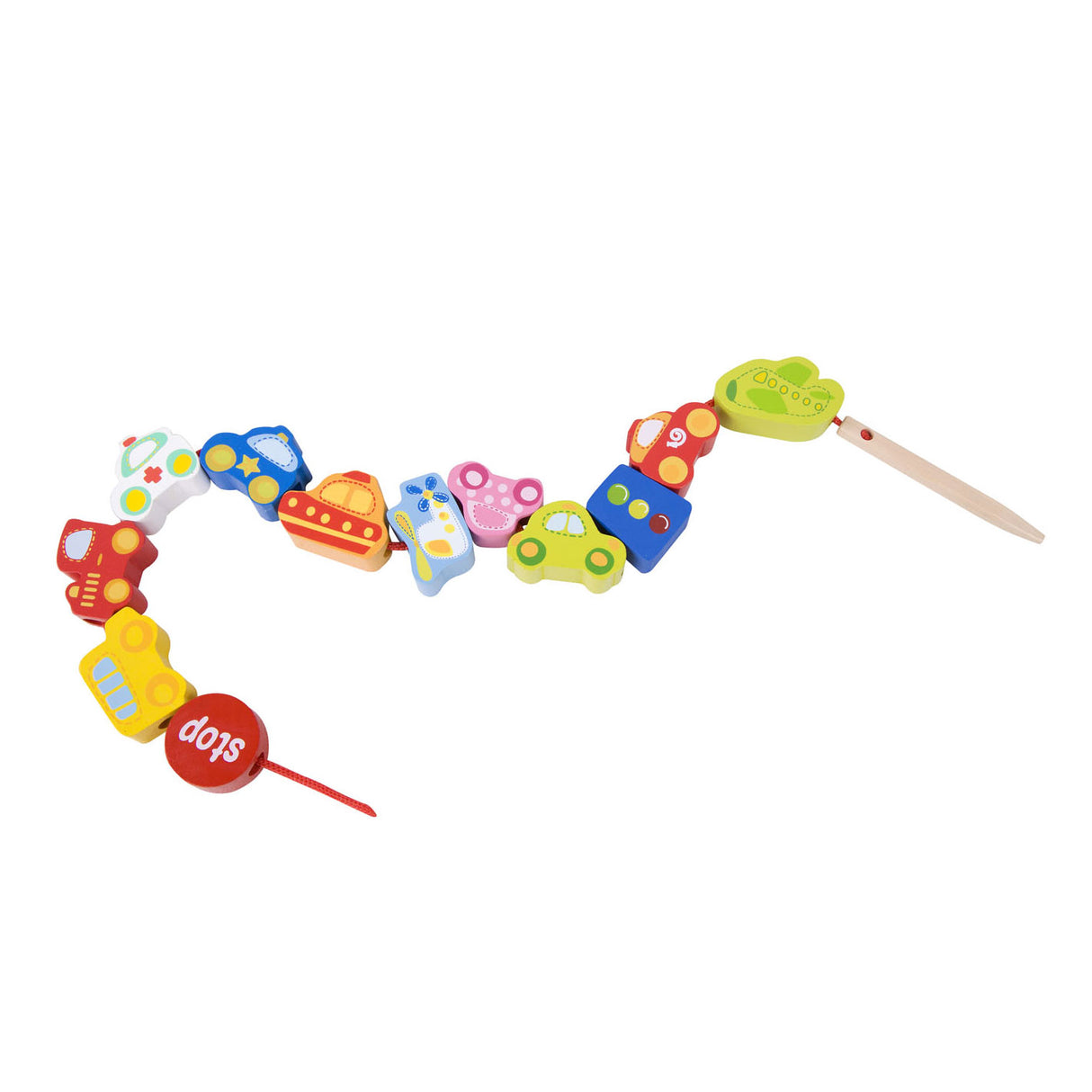Traffic de perles de filetage en bois classiques, 13dlg.