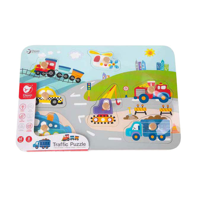 Traffic de puzzle en bois en bois classique, 8e.