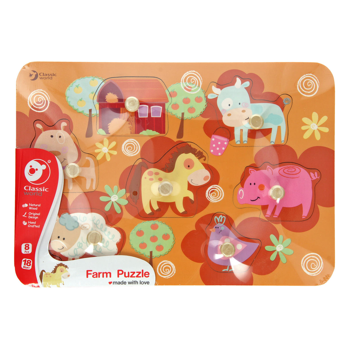 Ferme de puzzles en bois du monde classique