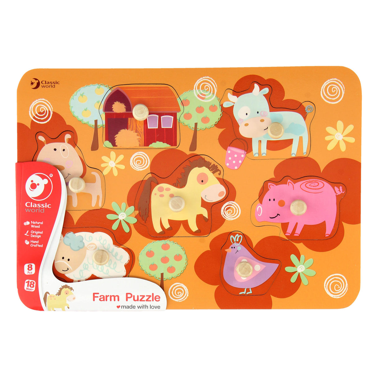 Ferme de puzzles en bois du monde classique