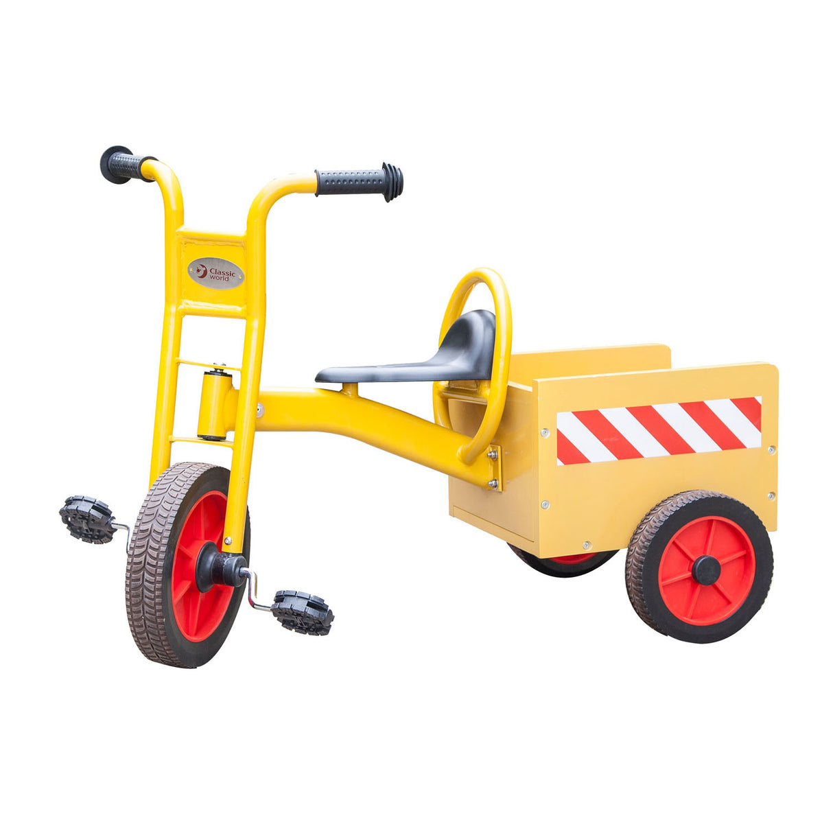 Tricycle mondial classique du monde avec récipient en bois