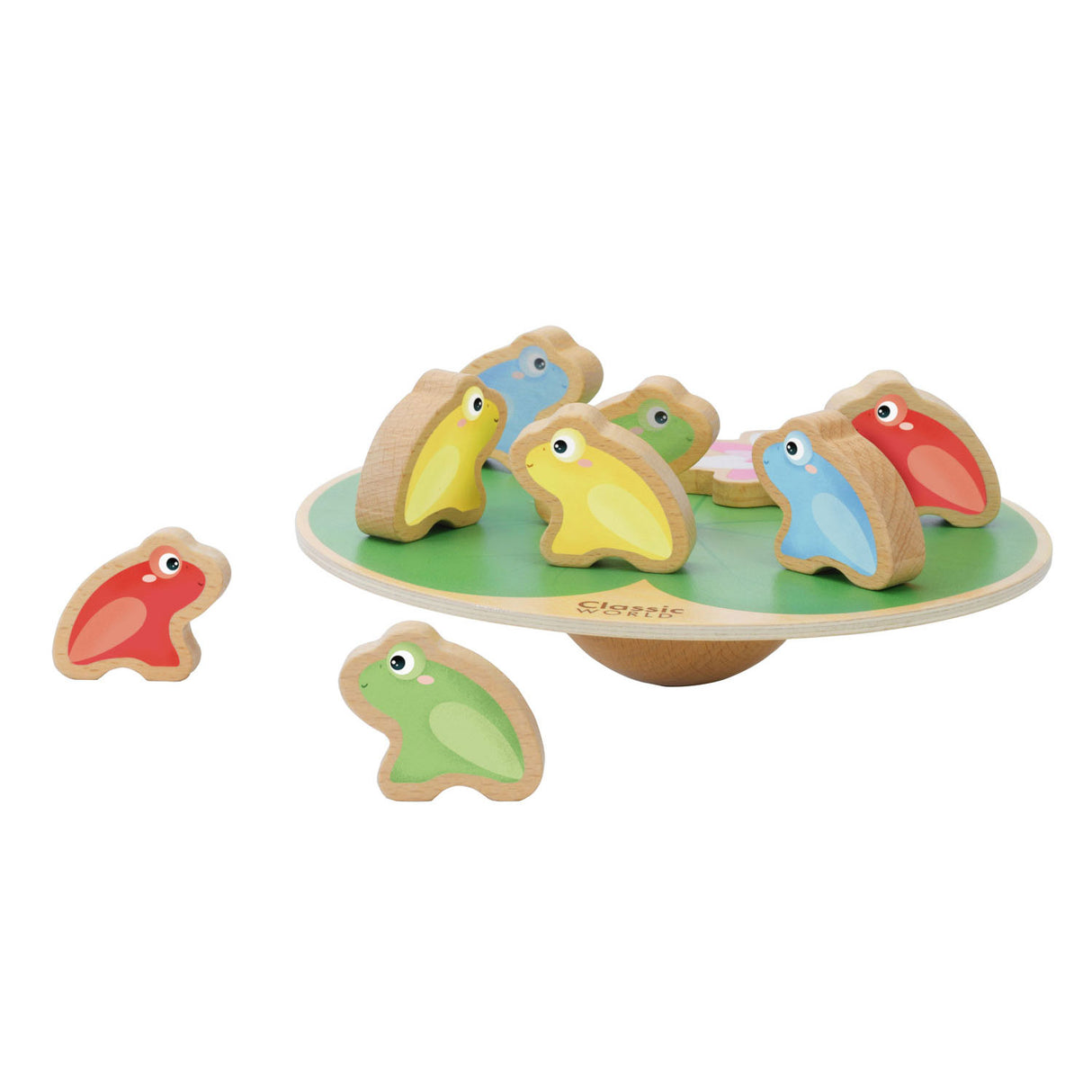 Pile du monde classique de nénuphar avec des grenouilles