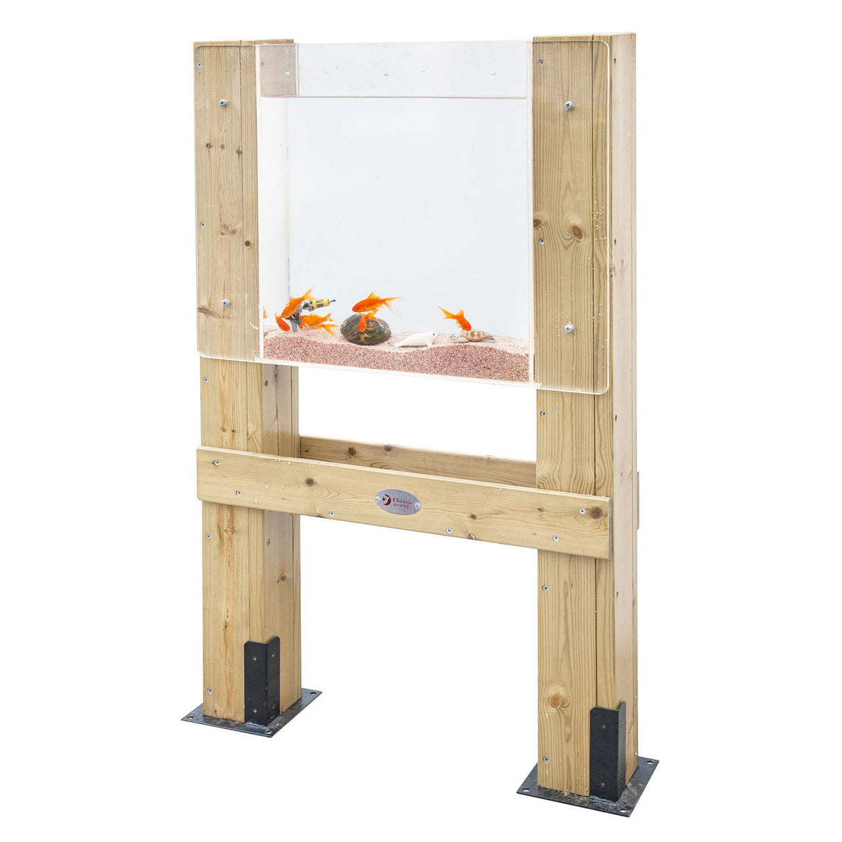 Réservoir d'eau en bois du monde classique, plante du poisson