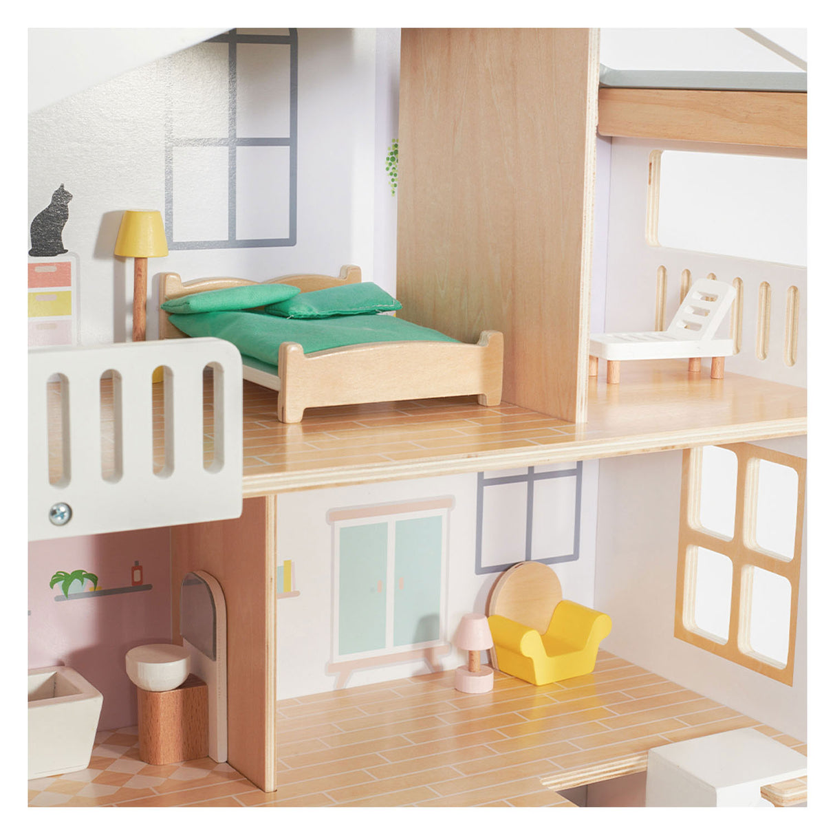 Maison de poupée en bois Classic World Happy Villa, 28 pièces.
