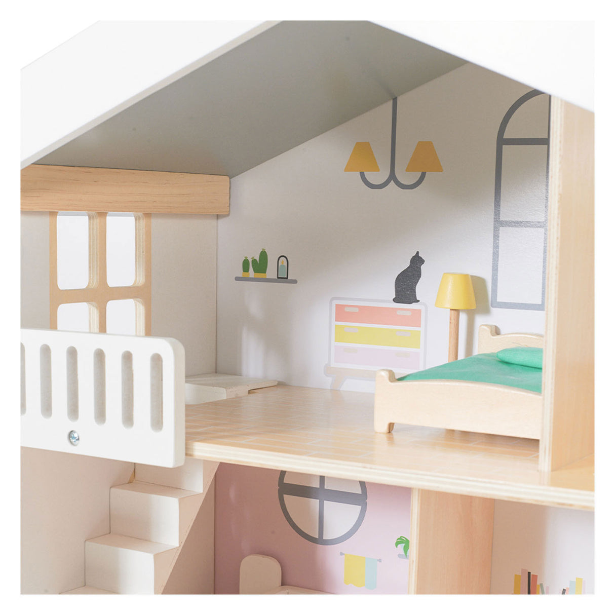 Maison de poupée en bois Classic World Happy Villa, 28 pièces.
