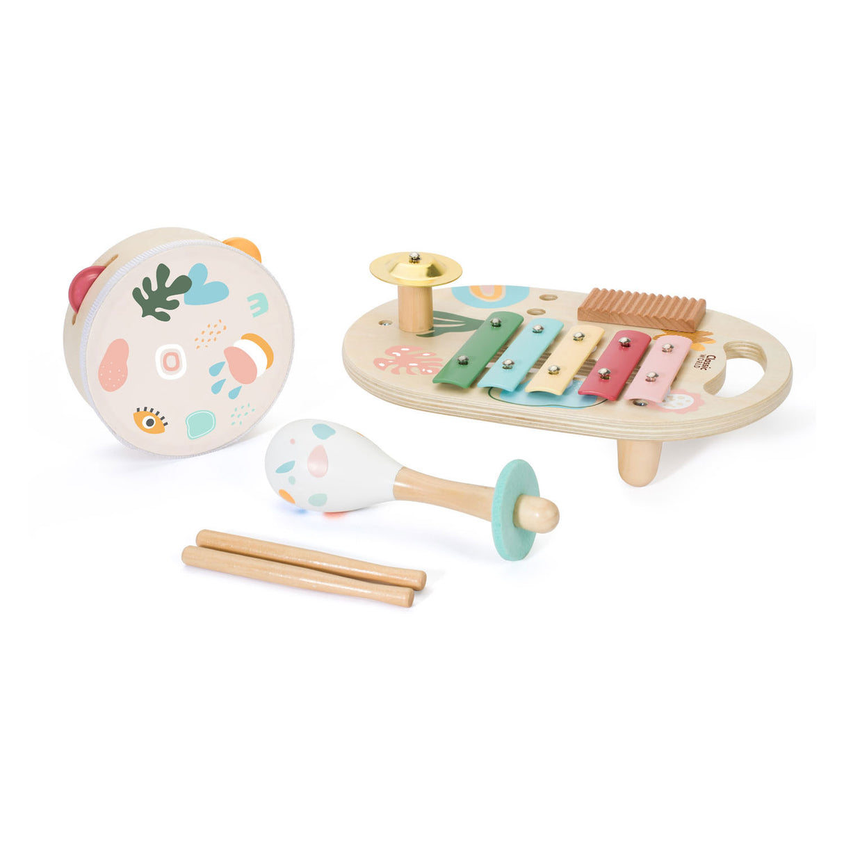 Ensemble d'instruments de musique en bois du monde classique, iris