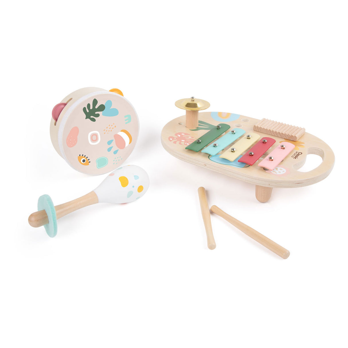 Ensemble d'instruments de musique en bois du monde classique, iris