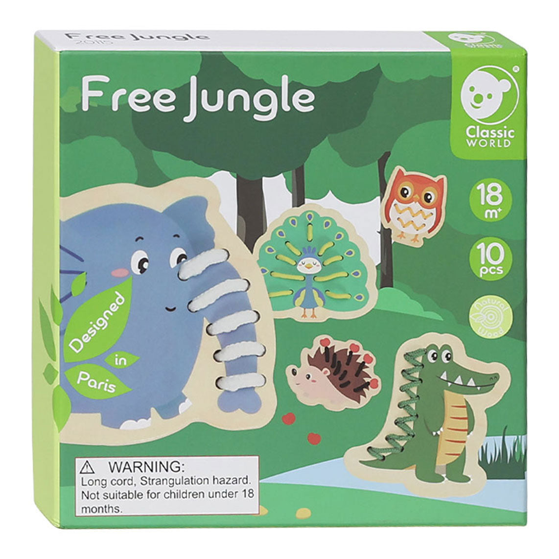 Puzzle mondial classique Jungle, 10 pièces.