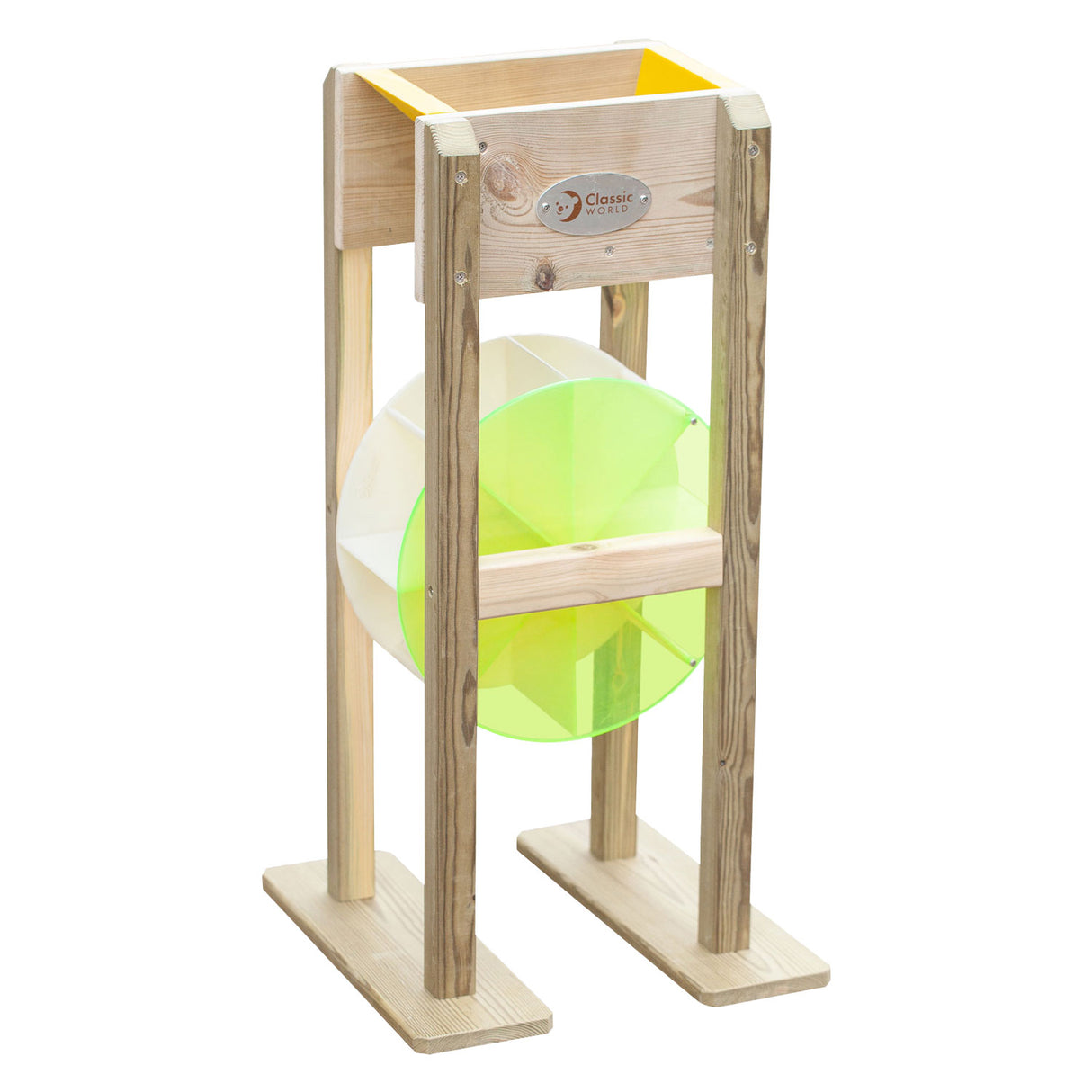 Jouets durables de trémie de sable de moulin à sable en bois du monde classique.