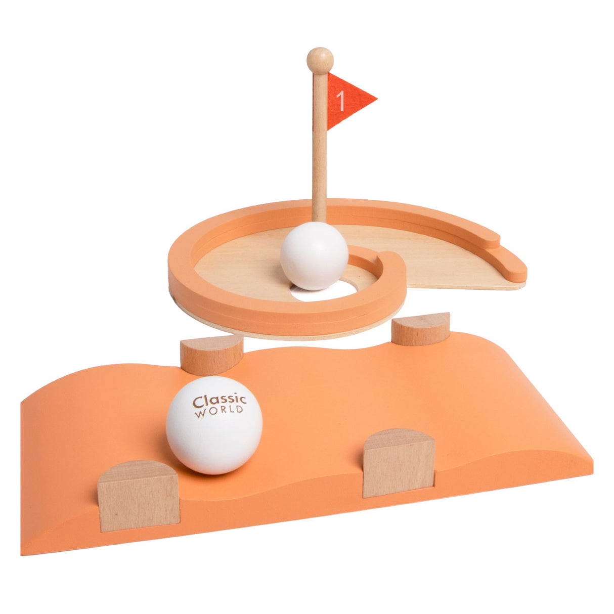 Ensemble de golf midget en bois Classic World, 11 pièces.