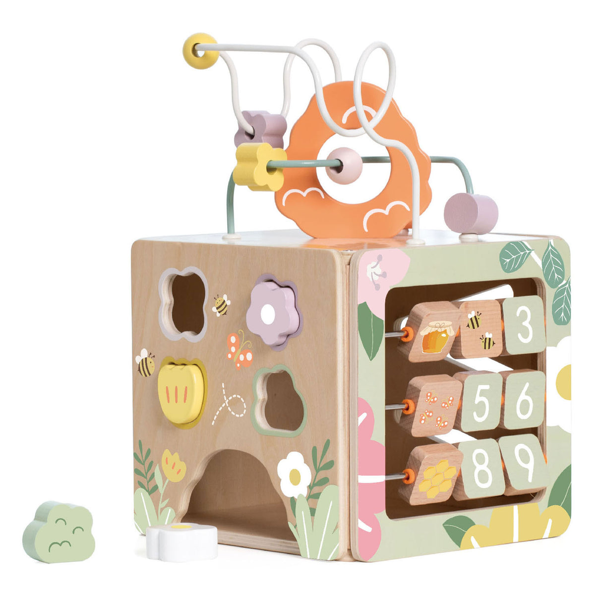 Cube d'activités en bois Classic World Abeille, 5 pièces.