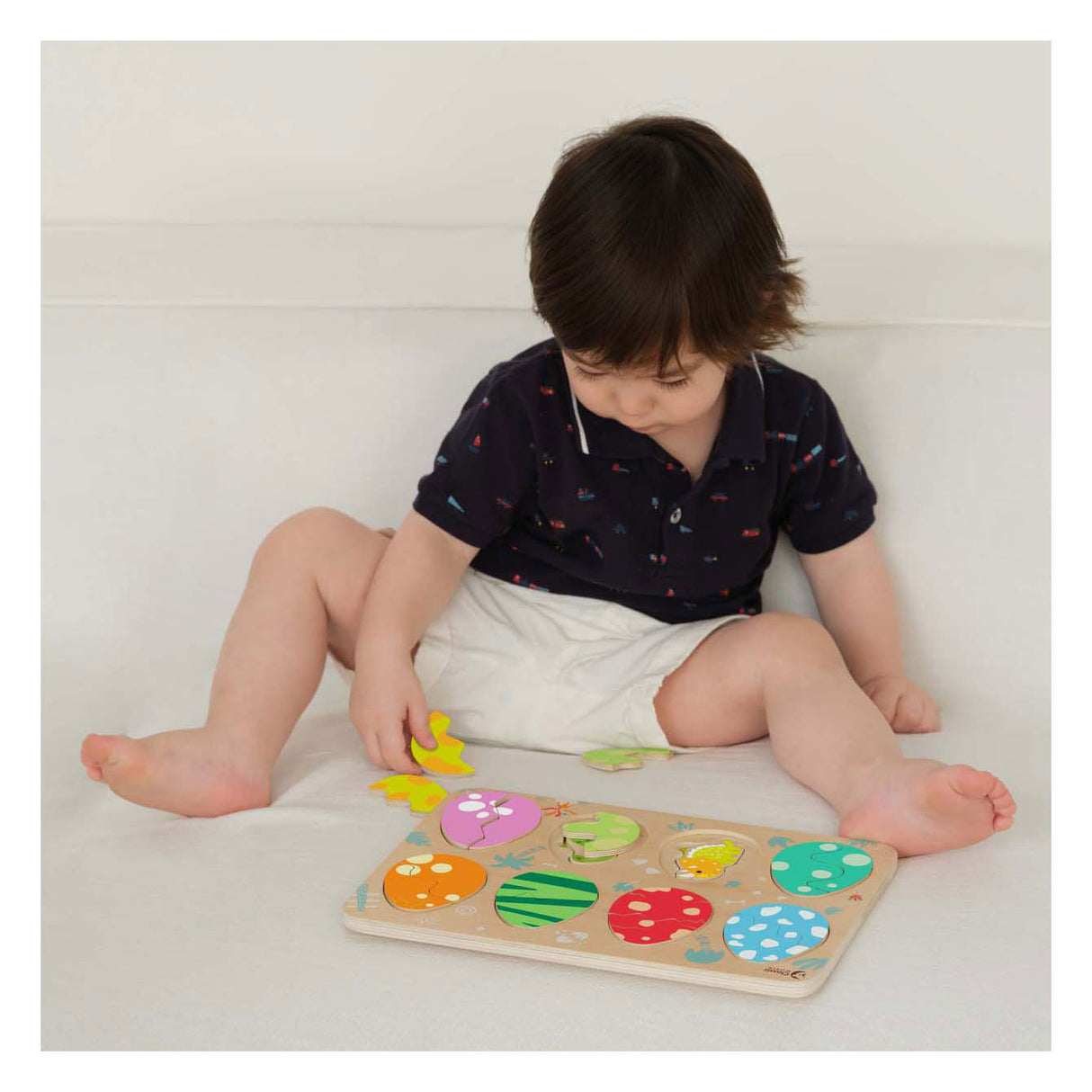 Puzzle dinosaure en bois avec incrustations du monde classique, 25 pcs.