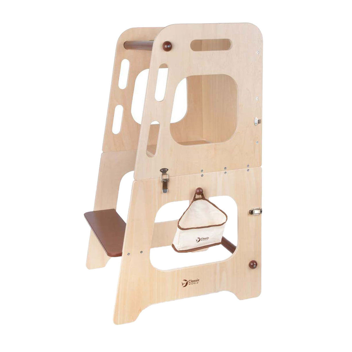 Tour d'apprentissage et table 2 en 1 en bois Classic World réglable, 90 cm