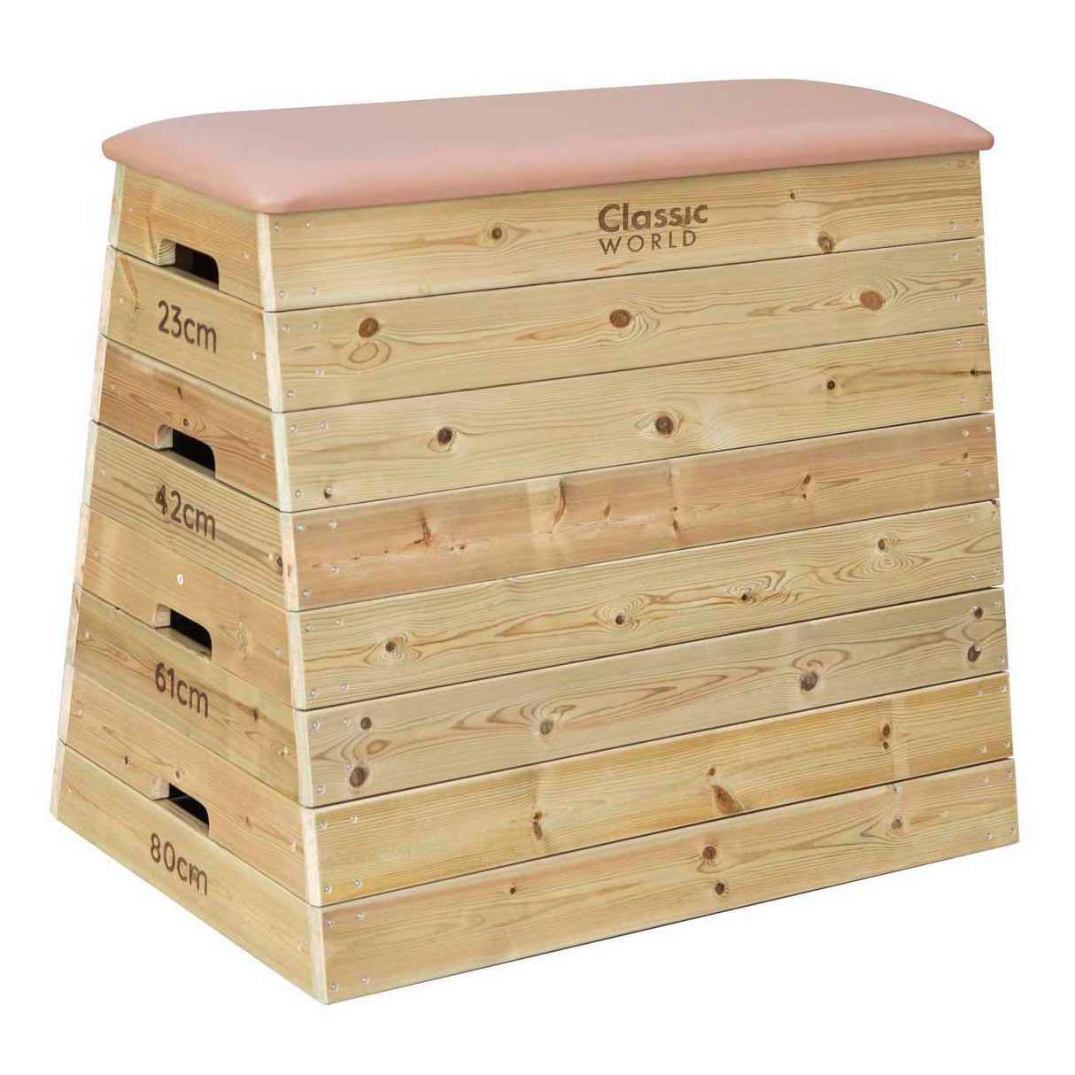 Boîte gonflable à 4 niveaux en bois Classic World, réglable en hauteur, 80 cm
