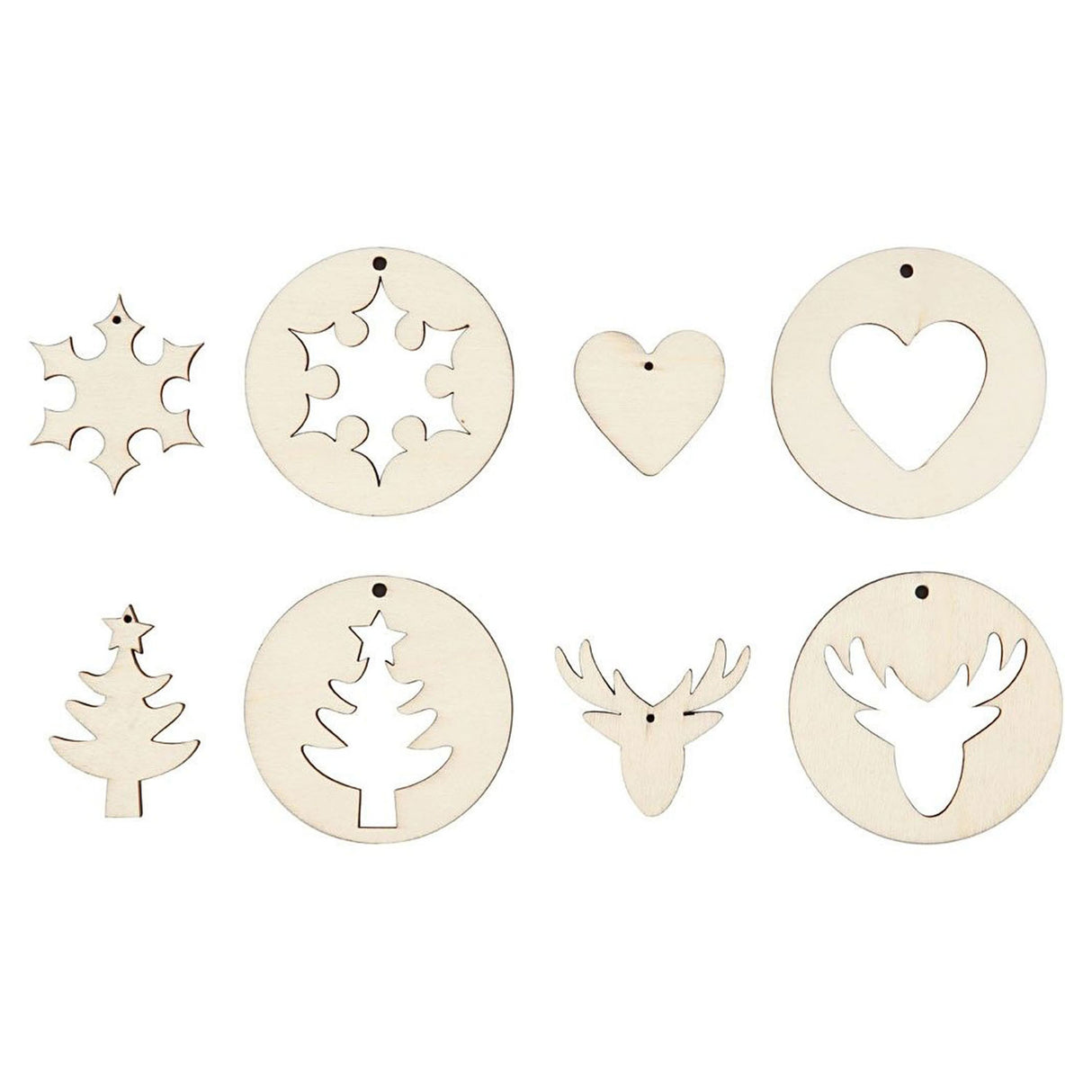 Société créative https : www.ccobby.nl 2-en-1-suspension-decorations-d-7-cm-hole size-3-mm-thickness-4-mm-8-piece-1-box