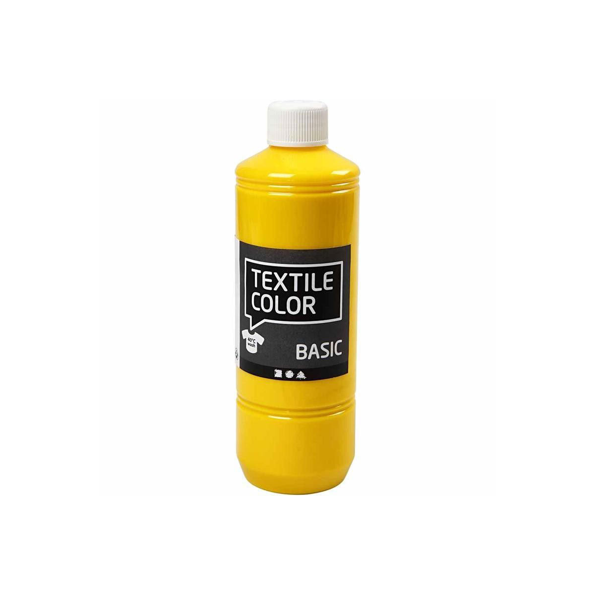 Peinture textile - jaune primaire, 500 ml