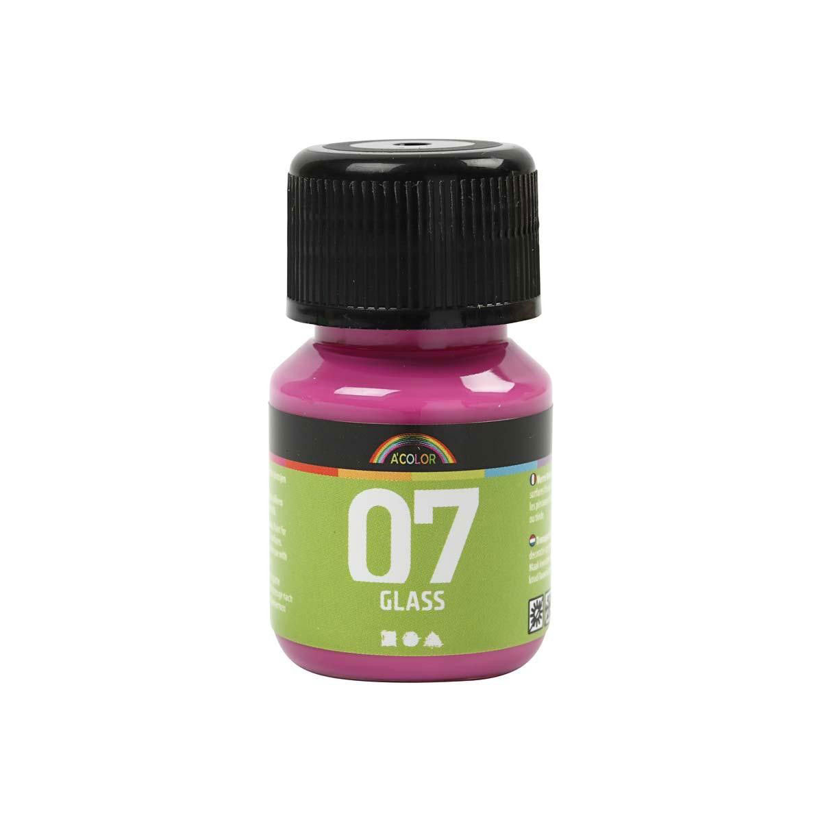 Peinture en verre permanente - rose, 30 ml