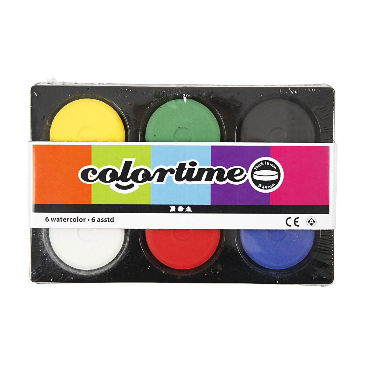 Blocs de recharge pour aquarelle Creativ company en palette - couleurs primaires, 6 pcs.