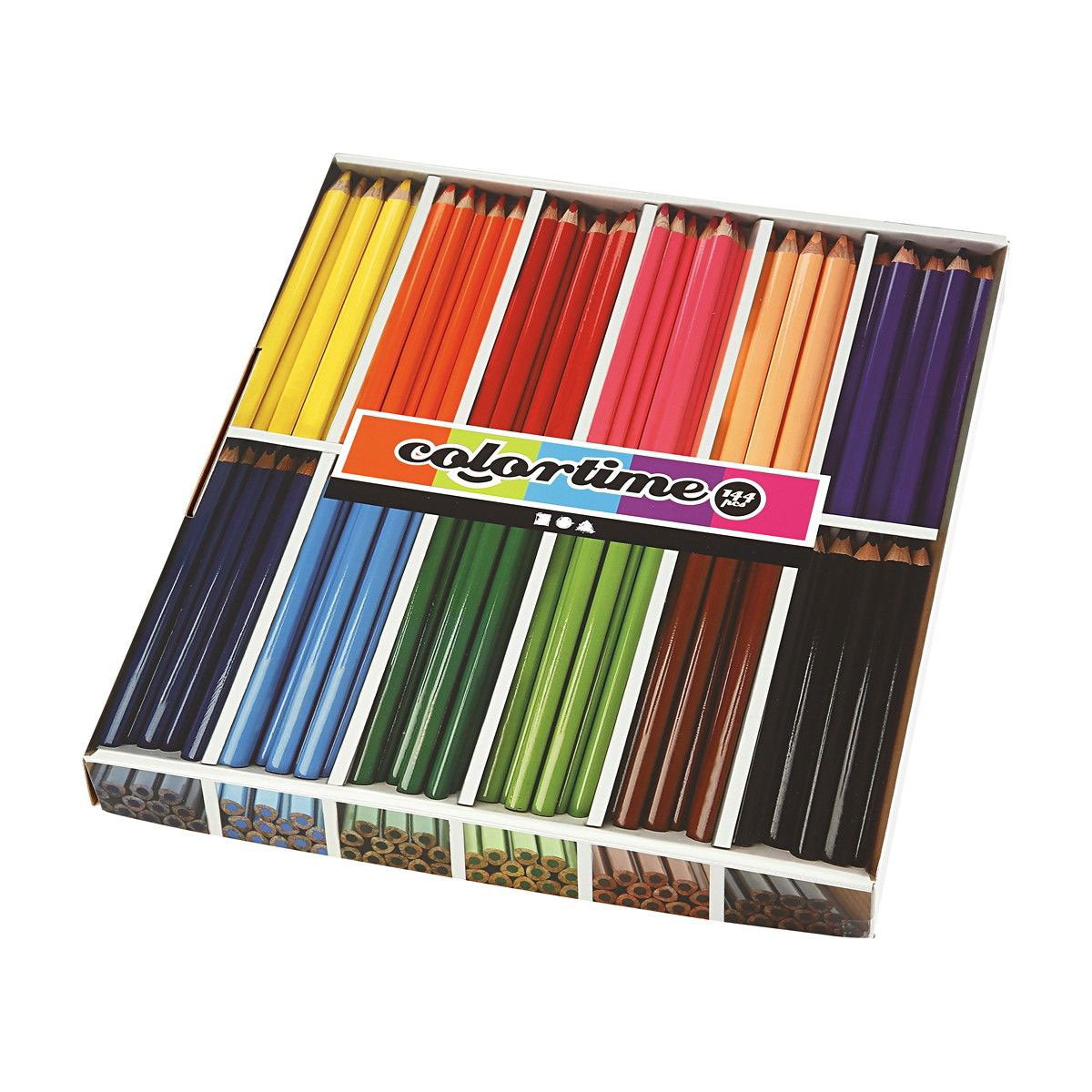 Crayons de couleur triangulaires géants Creativ Company - couleurs de base, 144 pièces.