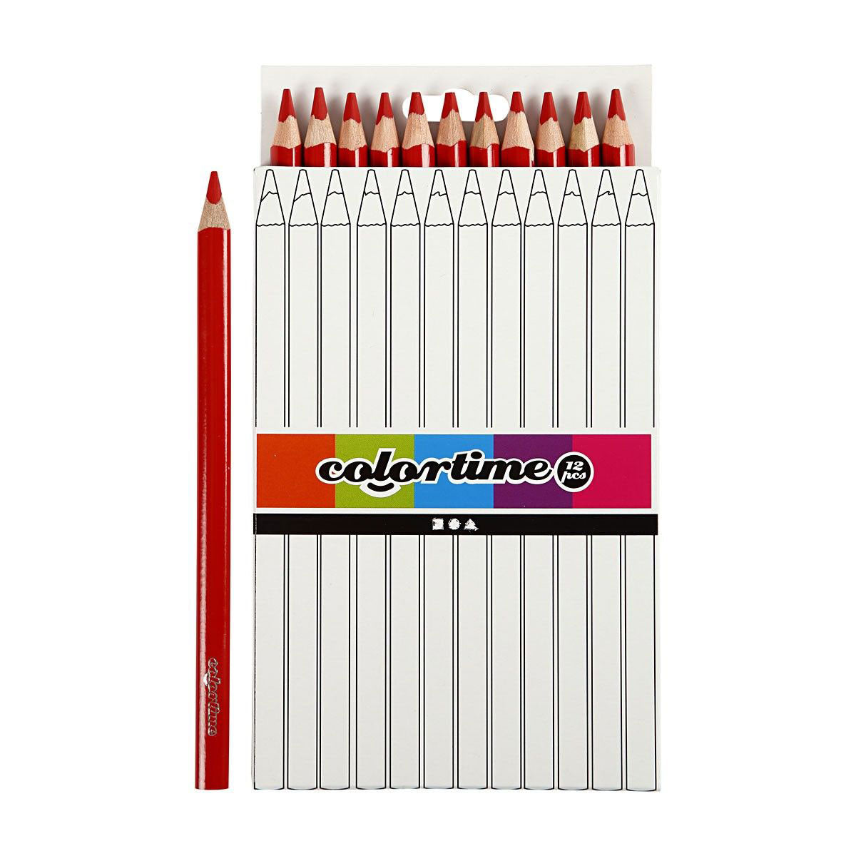 Crayons de couleur triangulaires géants Creativ company - rouge, 12 pcs.