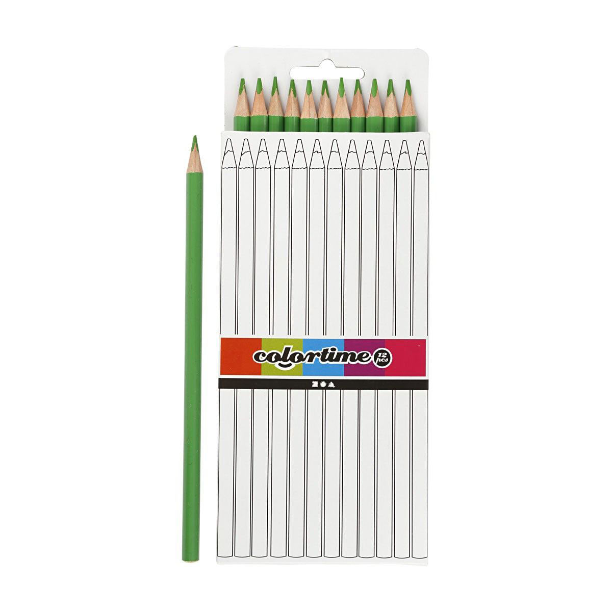 Crayons de couleur triangulaires Creativ company - vert clair, 12 pcs.