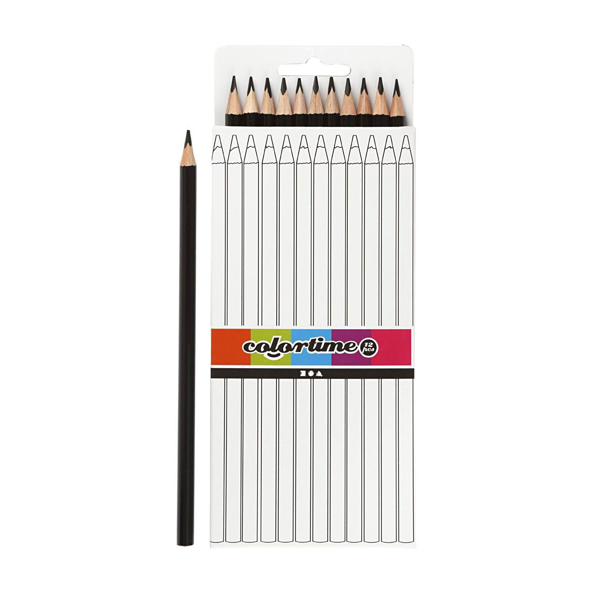 Crayons de couleur triangulaires Creativ company - noirs, 12 pcs.