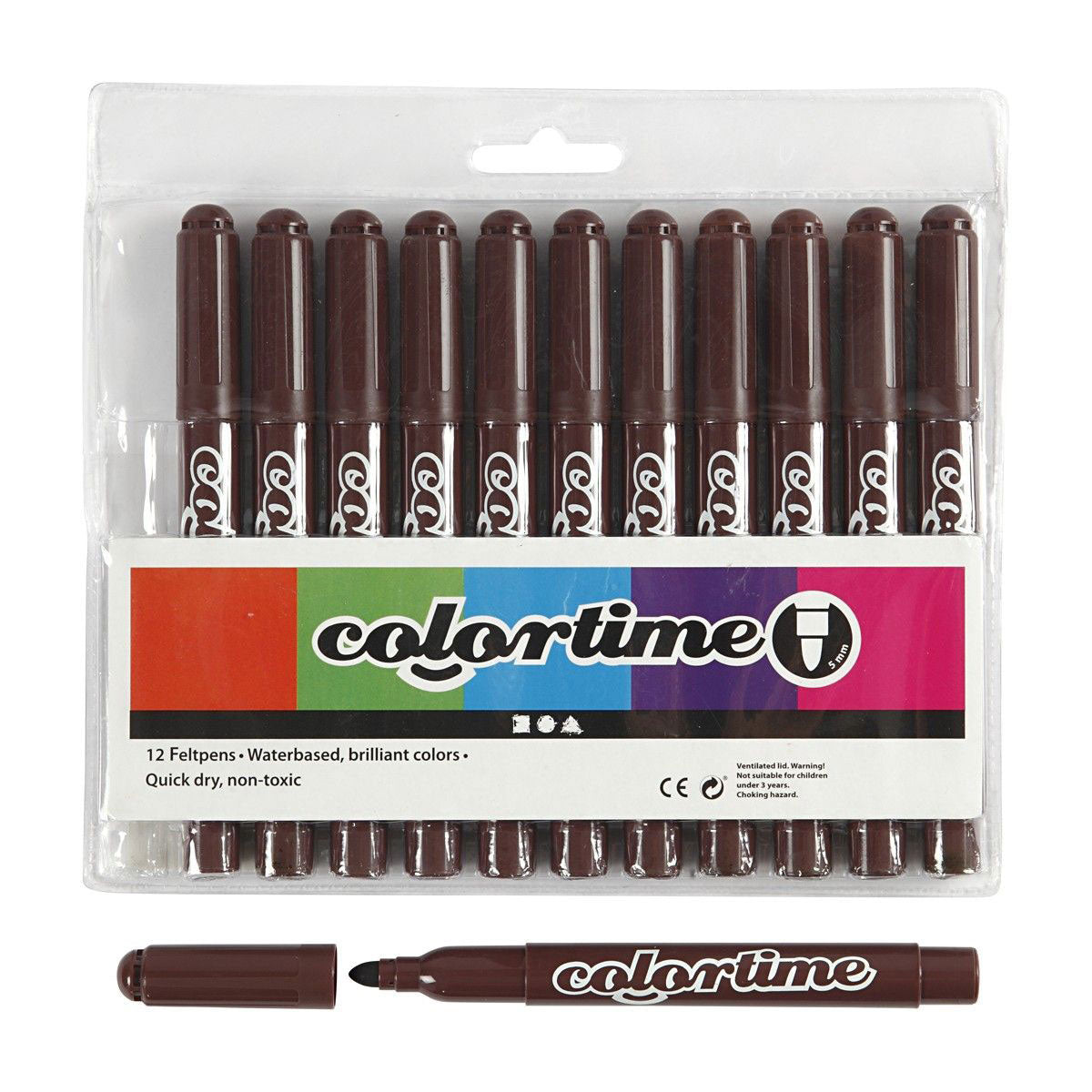 Marqueurs géants marron foncé Creativ Company, 12 pcs.