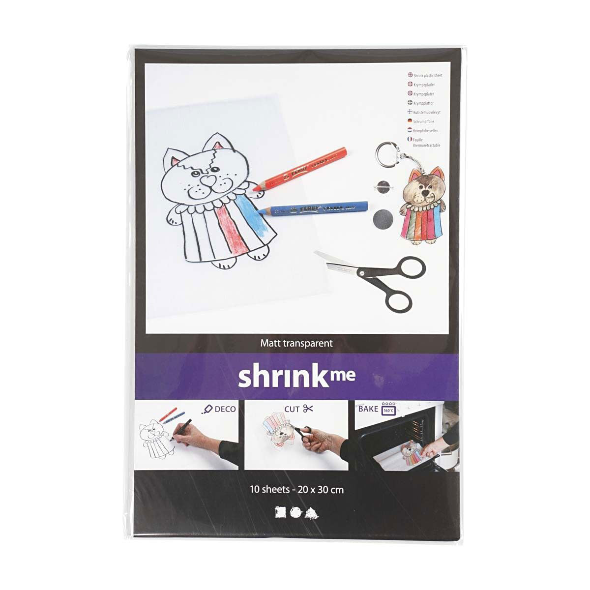 Société créative https : www.ccobby.nl feuilles-rétractable-foil-sheet-20x30-cm-thickness-0-3-mm-matt-transparent-10-sheet-1-box