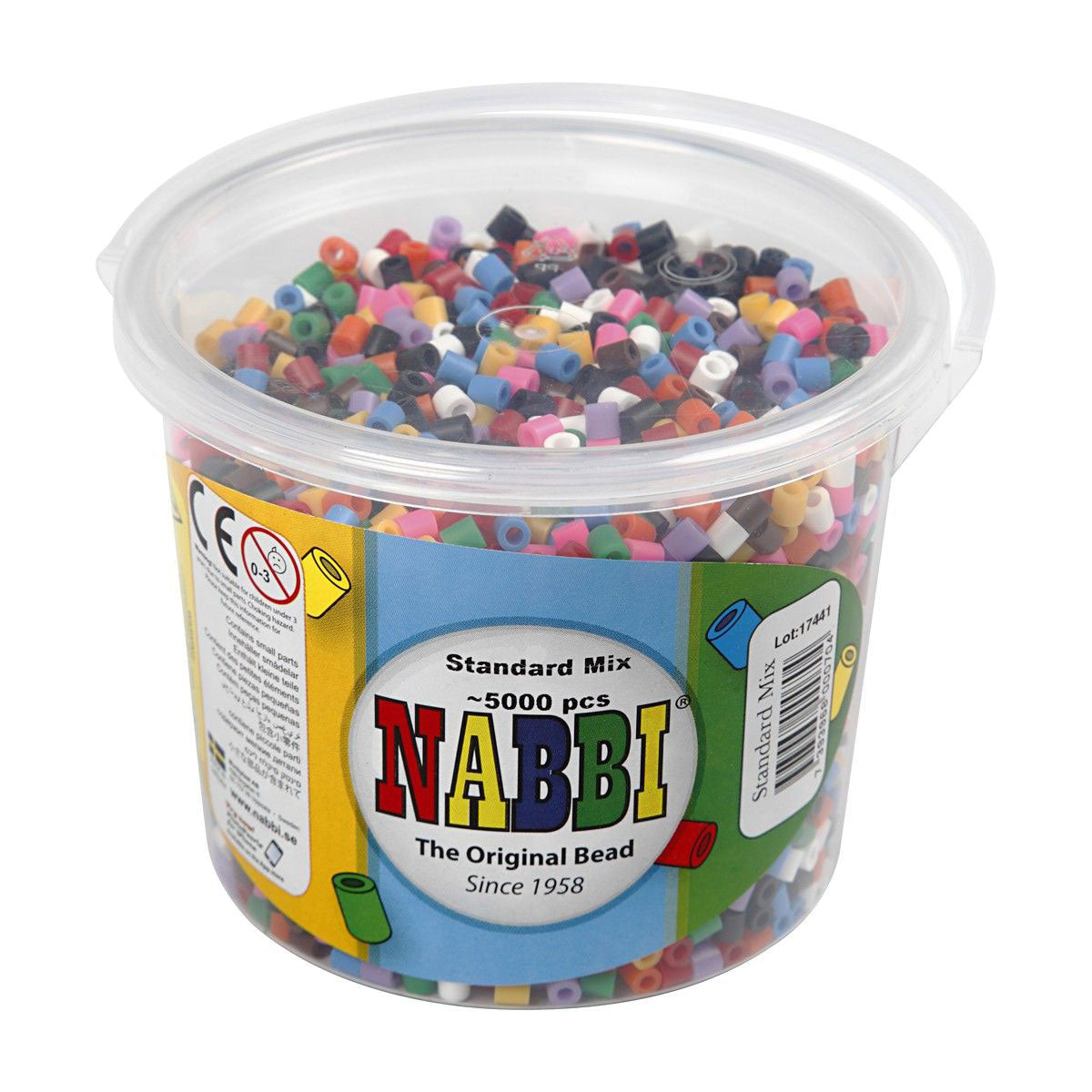 Creativ company https: www.ccobby.nl perles thermocollantes-5x5-mm-taille de trou-2-5-mm-medium-standard-colours-5000-piece-1-bucket