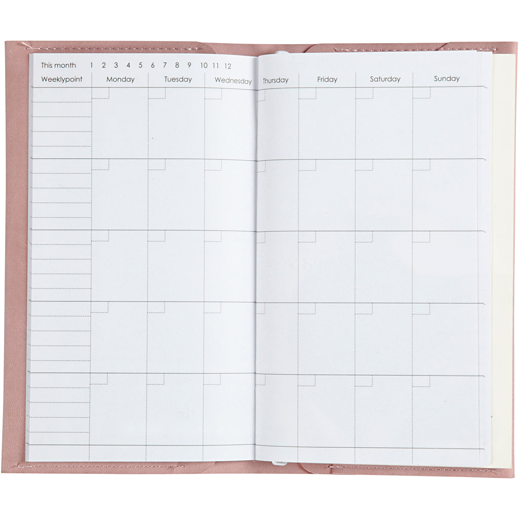 Société créative https : www.ccobby.nl planificateur-bulletjournal-size-10x18x1-5-cm-elastic Closure-pink-1-piece