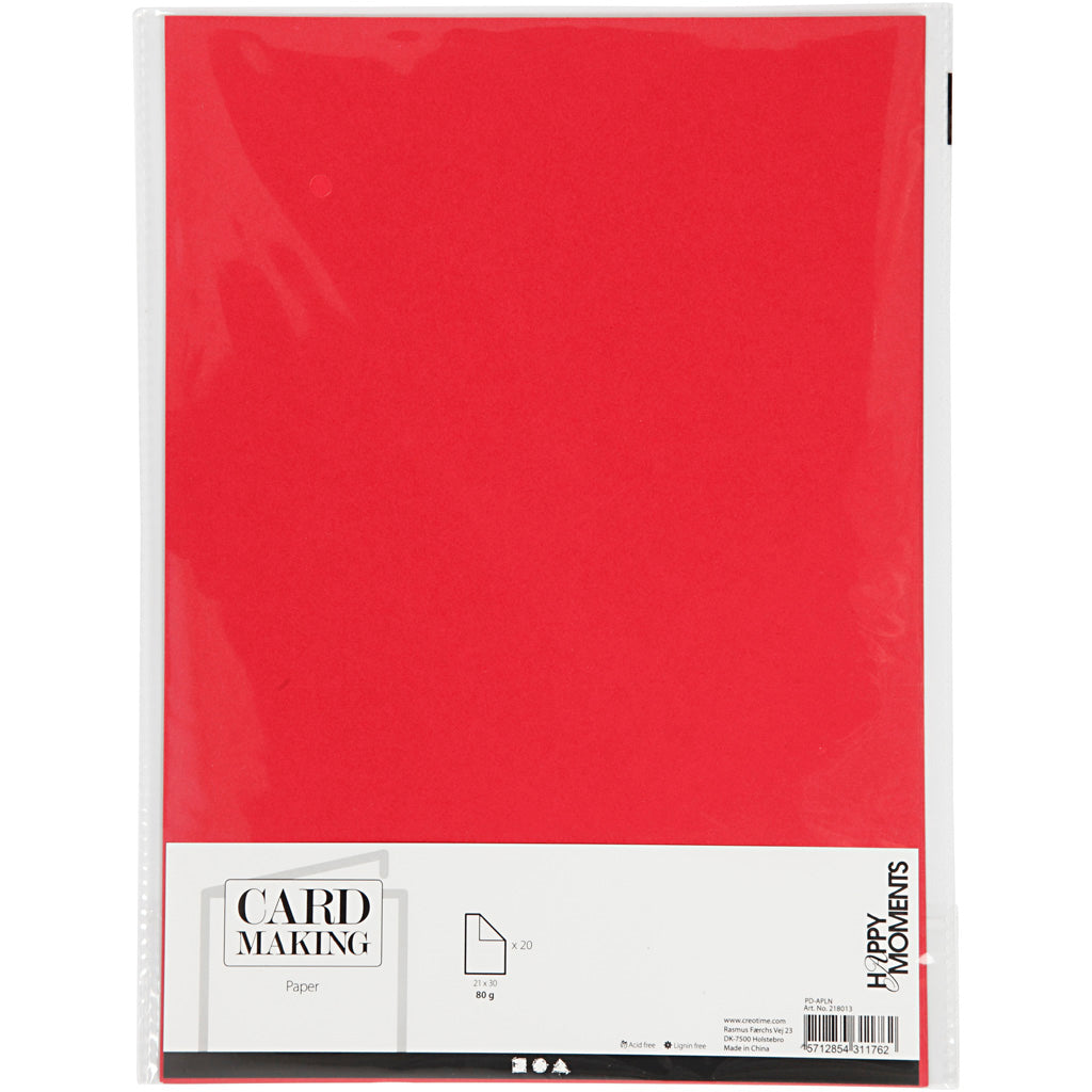 Papier d'entreprise Creativ rouge a4 80gr, 20 pcs.