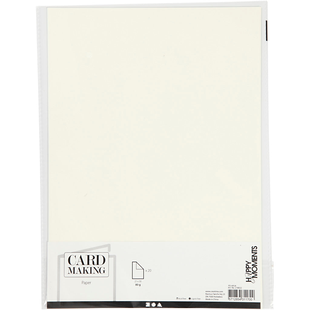 Papier Creotime blanc cassé a4 80gr, 20 pcs.
