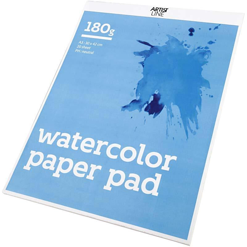 Creativ company bloc aquarelle a3 180 gr blanc 20 feuilles