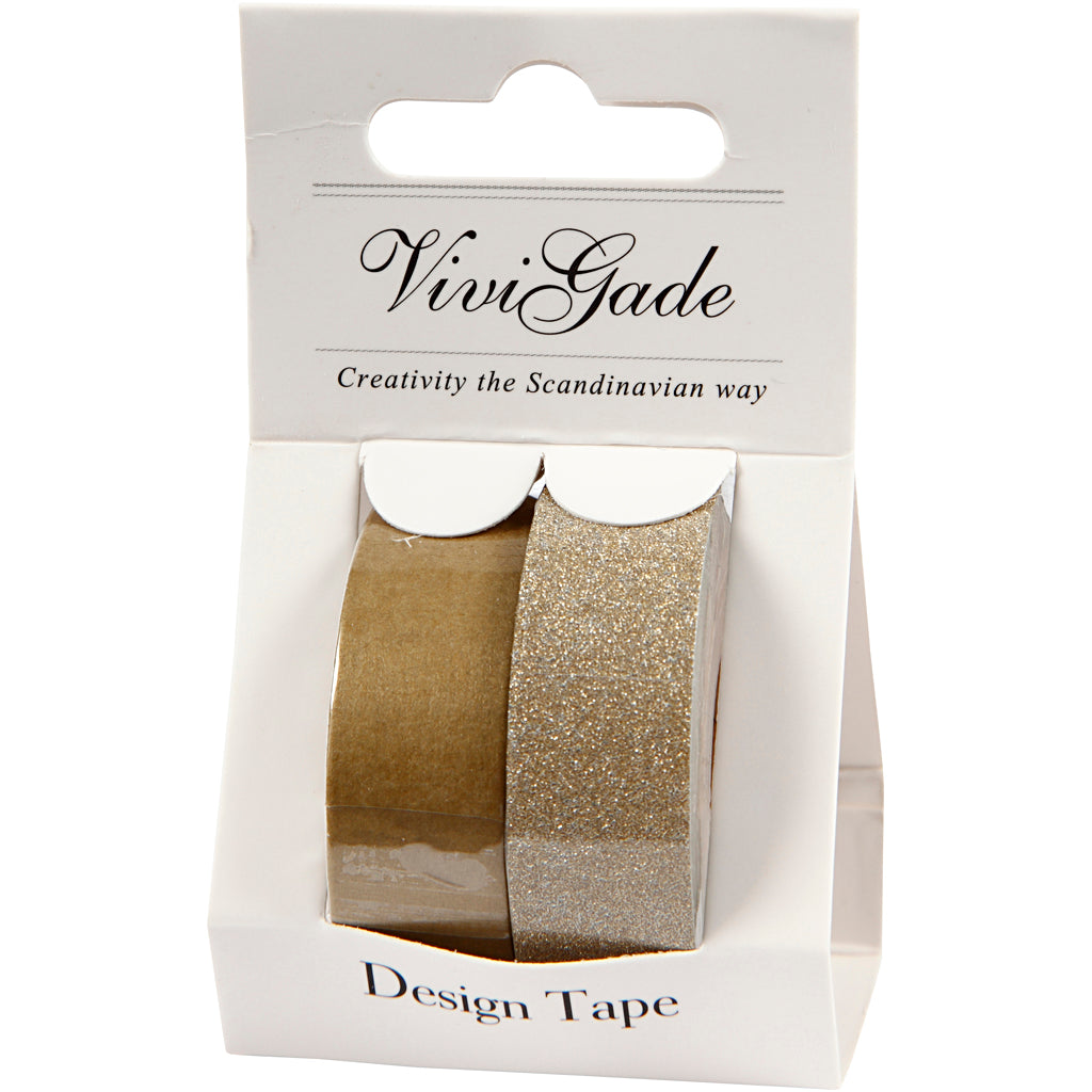 Creativ company ruban de masquage doré 2m, 2pièces.