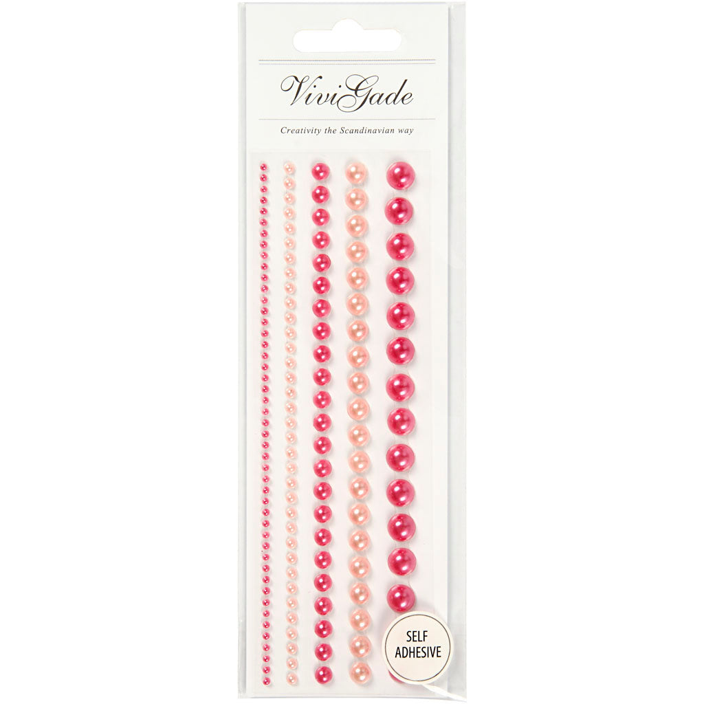 Creativ company perles demi-bâtons roses 2-8mm, 140pcs.