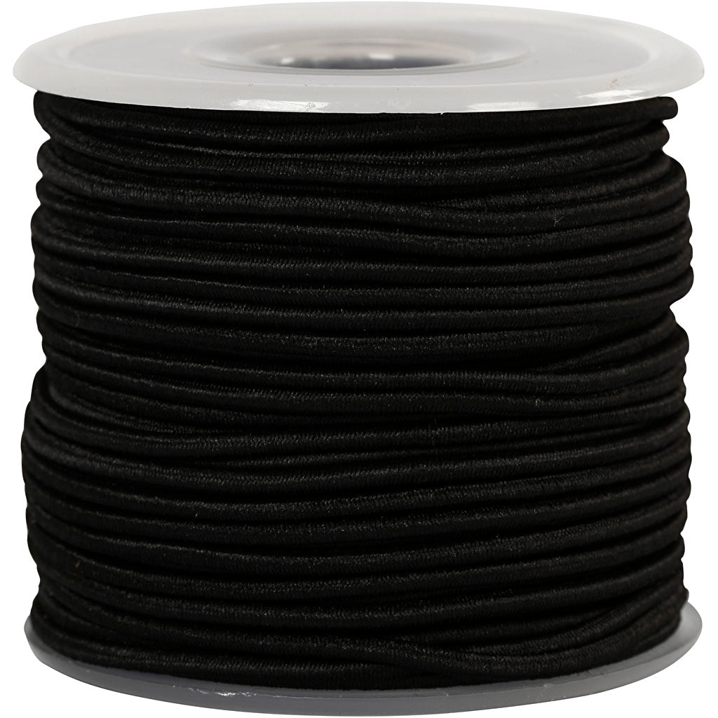 Creativ company élastique épaisseur 2mm noir, 25m
